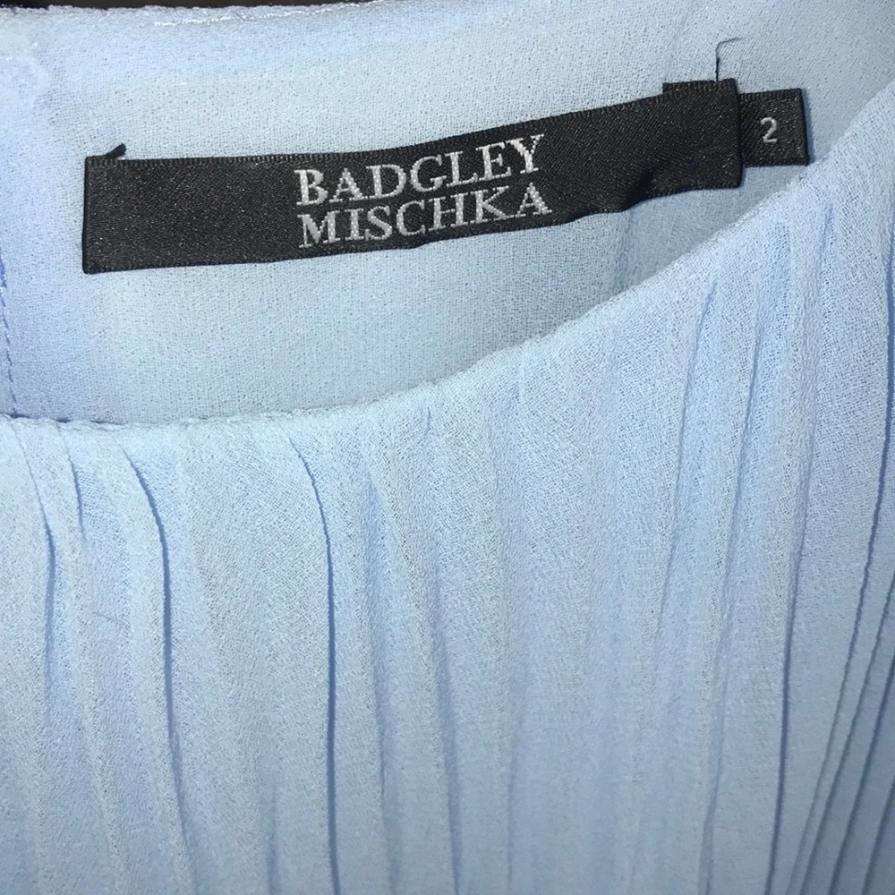 BNWT Badgley Mischka Pleated Pop Over Dress Size 2 - Picture 5 of 6